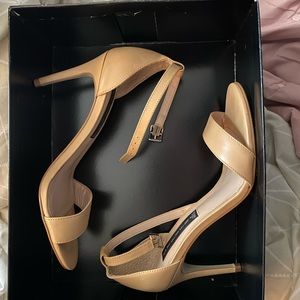 Tan/Nude Strap Sandal Heels